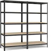 Songmics Zware plank met 5 verstelbare planken, Zwart / 2