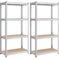 Songmics Stevige plank met 4 verstelbare planken, Zilver / 1