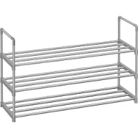 Songmics Metalen schoenenrek met 3 niveaus, Grijs / 3 niveaus (30 x 92 x 55 cm)