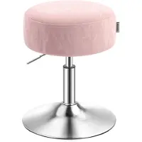Vasagle Verstelbare make up kruk met draaibare zitting, Pastelroze