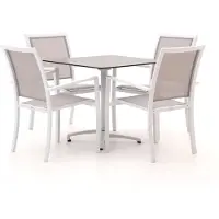 Bellagio + 10% kassakorting | Anzio/Canzo 80cm dining tuinset 5-delig stapelbaar inklapbaar