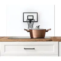 KitchenYeah Spatscherm keuken 80x55 cm - Kookplaat achterwand Basketbalbord - Minimalistisch - Zwart - Muurbeschermer - Spatwand fornuis - Hoogwaardig aluminium