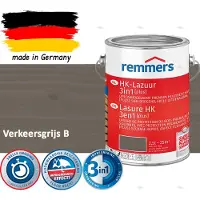 Remmers HK Lazuur 3-in-1 [plus] Verkeersgrijs B - Premium Houtbeits voor Buiten | Transparant, Sneldrogend, Oplosmiddelarm | 2,5Liter