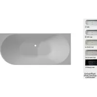 Xenz Milan 180x80x60 half-vrijstaand hoekbad rechts, zand mat gelcoating zonder afvoer