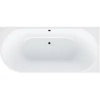 Xenz Milan 180x80x60 half-vrijstaand hoekbad rechts, wit zonder afvoer