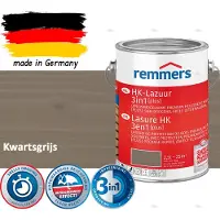 Remmers HK Lazuur 3-in-1 [plus] Kwartsgrijs - Premium Houtbeits voor Buiten | Transparant, Sneldrogend, Oplosmiddelarm | 2,5Liter