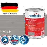 Remmers HK Lazuur 3-in-1 [plus] Zilvergrijs - Premium Houtbeits voor Buiten | Transparant, Sneldrogend, Oplosmiddelarm | 2,5Liter