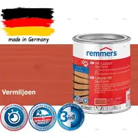 Remmers HK Lazuur 3-in-1 [plus] Vermiljoen - Premium Houtbeits voor Buiten | Transparant, Sneldrogend, Oplosmiddelarm | 0,75Liter