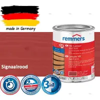 Remmers HK Lazuur 3-in-1 [plus] Signaalrood - Premium Houtbeits voor Buiten | Transparant, Sneldrogend, Oplosmiddelarm | 0,75Liter