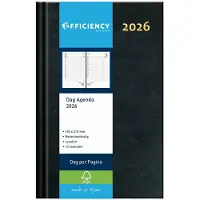 Efficiency by Ryam Ryam | Bureau Agenda | Efficiency 1 Dag NL | 2026 | Genaaid gebonden | 12 mnd | 135 x 210 mm | Zwart |