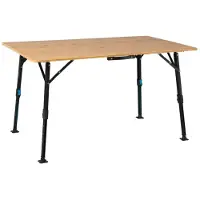Defa Bamboe Tafel - Campingtafel - Bamboe blad 120x72 cm - Aluminium onderstel - Verstelbare poten