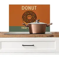 KitchenYeah Spatscherm keuken 60x40 cm - Kookplaat achterwand Donut - Spikkels - Kleurrijk - Quote - Muurbeschermer - Spatwand fornuis - Hoogwaardig aluminium