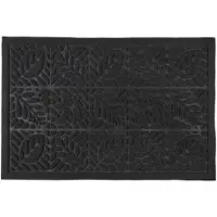 Home Deco Factory Deurmat - anti slip - kunststof - zwart - 40 x 60 cm - schoonloopmat - met reliëf