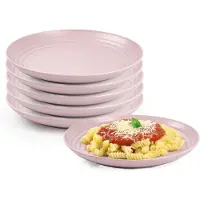 PlasticForte Rond bord/camping bord - 12x - D20 cm - roze - kunststof - onbreekbaar - servies