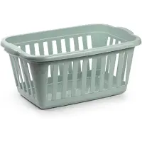 PlasticForte Wasmand - groen - kunststof - 40 liter - 60 x 40 x 26 cm - manden voor wasgoed - huishouden - opbergmand