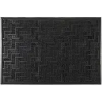 Home Deco Factory Deurmat - anti slip - rubber - zwart - 40 x 60 cm - schoonloopmat - met reliëf