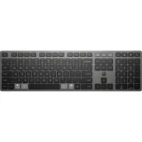 HP 725 - Toetsenbord multi-apparaat, oplaadbaar, aangedreven door SuperCapacitor - full size - draadloos - 2.4 GHz, Bluetooth - QWERTY - Internationaal Engels - schemerzwart