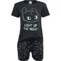 Dragons Pyjama - Toothless - Light Up - S tot 5XL - voor Vrouwen - zwart - Maat M