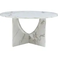 En.casa Salontafel Rindal rond marmerlook wit 80x41,5 cm []