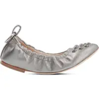 Jan Jansen Ballerina's Dames Grijs Leer Maat 40