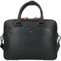 Braun Büffel Novara aktetas leder 38 cm Laptopvak zwart