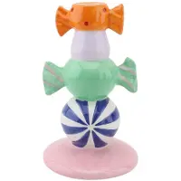 House Vitamin Candle holder stapled toffee candy-multi colour-11x11x18cm