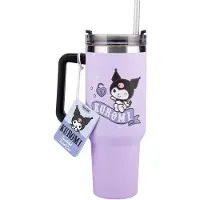 Hello Kitty Kuromi 900 ml Paarse Geïsoleerde Beker met Rietje – Officieel Gelicentieerde Sanrio Hello Kitty & Friends Tumbler met Handvat-