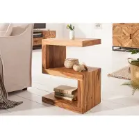 Invicta Handgemaakte bijzettafel S 60cm massief sheeshamhout verstelbaar - 39382