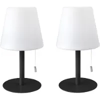 Home Deco Factory LED tafellamp - 2x - kunststof - RGB kleurenlamp - 30 cm - binnen en buiten - multi kleuren