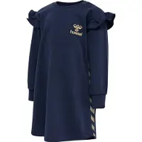 Hummel Signe Long Sleeve Dress Blauw 104 cm Meisje