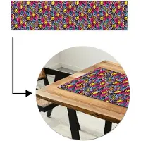 MuchoWow Tafelloper 200x50 cm - Tafelmat vinyl Patroon - Hippie - Bloemen - Paars - Tafeldecoratie - Tafelversiering - Keuken decoratie - Tafel versiering