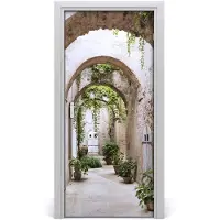 Tulup Deursticker - Oude Bogen Deurbehang Sticker - 95 cm x 205 cm - Paars Deursticker - Moderne Deur Sticker - Deursticker voor de Keuken - Deurbehang