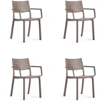 Keter Metaline tuinstoel - 4 stuks - 53,3x60,2x81,3 cm - Bruin