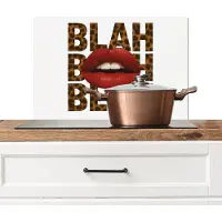 KitchenYeah Spatscherm keuken 60x40 cm - Kookplaat achterwand Lip - Rood - Quote - Muurbeschermer - Spatwand fornuis - Hoogwaardig aluminium
