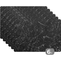 KitchenYeah Placemats - Stenen - Marmer - Structuur - Luxe - Onderlegger - 45x30 cm - 6 stuks