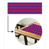 MuchoWow Tafelloper 150x50 cm - Tafelmat vinyl Tulpen - Patroon - Retro - Tafeldecoratie - Tafelversiering - Keuken decoratie - Tafel versiering