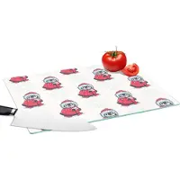 KitchenYeah Glazen Snijplank - 39x28 - Pinguïn - Sneeuw - Brief - Kerst - Patronen - Snijplanken Glas