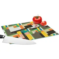 KitchenYeah Glazen Snijplank - 28x20 - Geometrisch - Patronen - Abstract - Snijplanken Glas