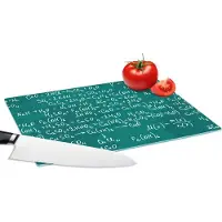 KitchenYeah Glazen Snijplank - 28x20 - Scheikunde - Krijtbord - Cijfers - Patroon - Snijplanken Glas