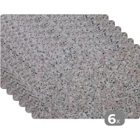 KitchenYeah Placemat - Anti-slip - Graniet - Stenen - Bruin - Zwart - Placemats kunststof - Tafelbeschermer - 45x30 cm - Afneembaar - Onderlegger