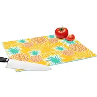 KitchenYeah Glazen Snijplank - 39x28 - Jungle - Ananas - Fruit - Design - Snijplanken Glas