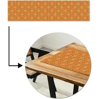 MuchoWow Tafelloper 200x50 cm - Tafelmat vinyl Oranje - Mandala - Design - Bohemian - Vintage - Tafeldecoratie - Tafelversiering - Keuken decoratie - Tafel versiering