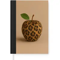 MuchoWow Notitieboek - Schrijfboek - Appel - Panter - Blaadje - Groen - Notitieboekje klein - A5 formaat - Schrijfblok