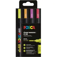 Posca Set van 4 Uni lakmarkers Willekeurig patroon