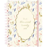 Graphique De France - White Floral ringband agenda 2025-2026 - 18 maanden S