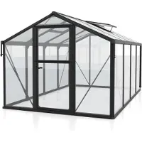Vitavia Tuinkas Kit Deimos - Polycarbonaat-veiligheidsglas - 10mm - 11,2m² - 430,6x260,3x114cm - Zwart