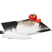 KitchenYeah Glazen Snijplank - 28x20 - Goud - Abstract - Design - Snijplanken Glas