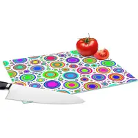 KitchenYeah Glazen Snijplank - 28x20 - Patroon - Stippen - Cirkel - Snijplanken Glas