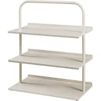 En.casa Schoenenrek Poytya met 3 planken champagne 73x60x32 cm []
