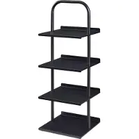 En.casa Schoenenrek Poytya met 4 planken zwart 96x34x32 cm []